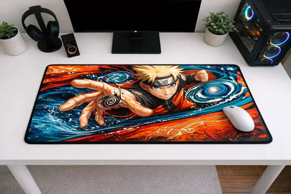 Naruto Uzumaki "Blue Whirlwind" XXL Gaming Mousepad – 24" x 12" Aesthetic Desk Mat - Poketcg.in