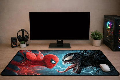 Spider-Man vs. Venom "Symbiote Standoff" XXL Gaming Mousepad – 24" x 12" Aesthetic Desk Mat - Poketcg.in