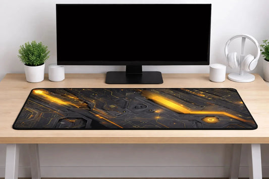 Cyberpunk "Circuit Overdrive" XXL Gaming Mousepad – 24" x 12" Aesthetic Desk Mat - Poketcg.in