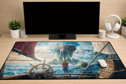 One Piece "Journey to Zunesha" XXL Gaming Mousepad – 24" x 12" Aesthetic Anime Desk Mat - Poketcg.in