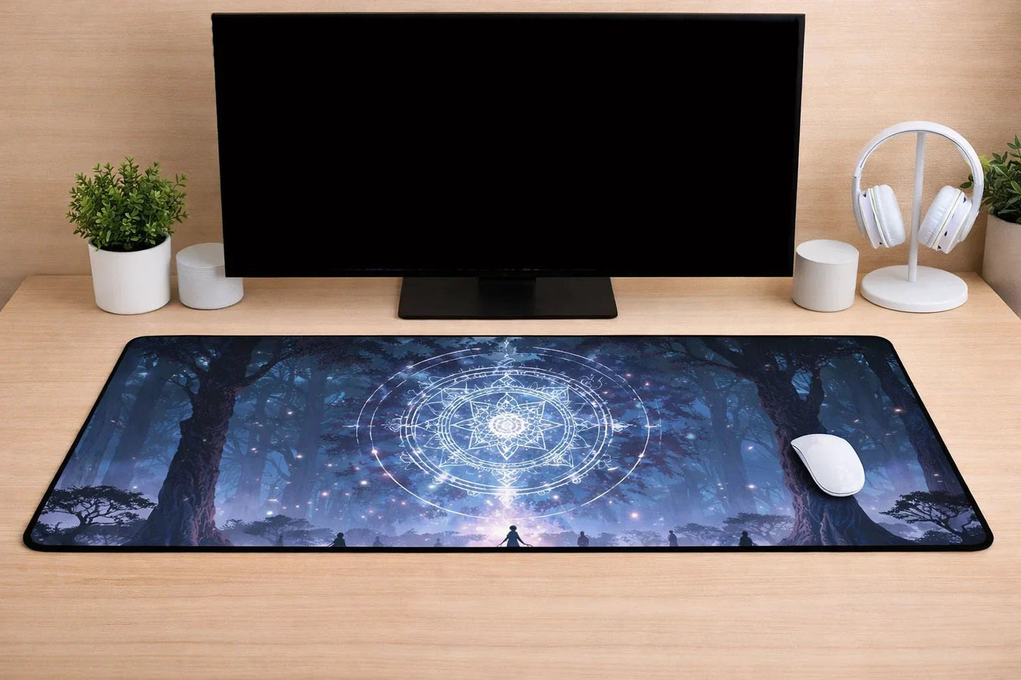 Aesthetic "Mystic Ritual" XXL Gaming Mousepad – 24" x 12" Enchanted Forest Desk Mat - Poketcg.in