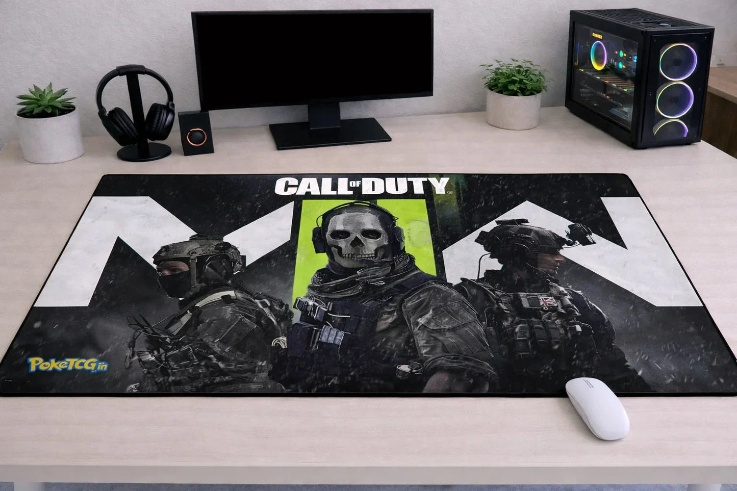 Call of Duty: Modern Warfare "Ghost & Task Force 141" XXL Gaming Mousepad – 24" x 12" Tactical Desk Mat- Poketcg.in