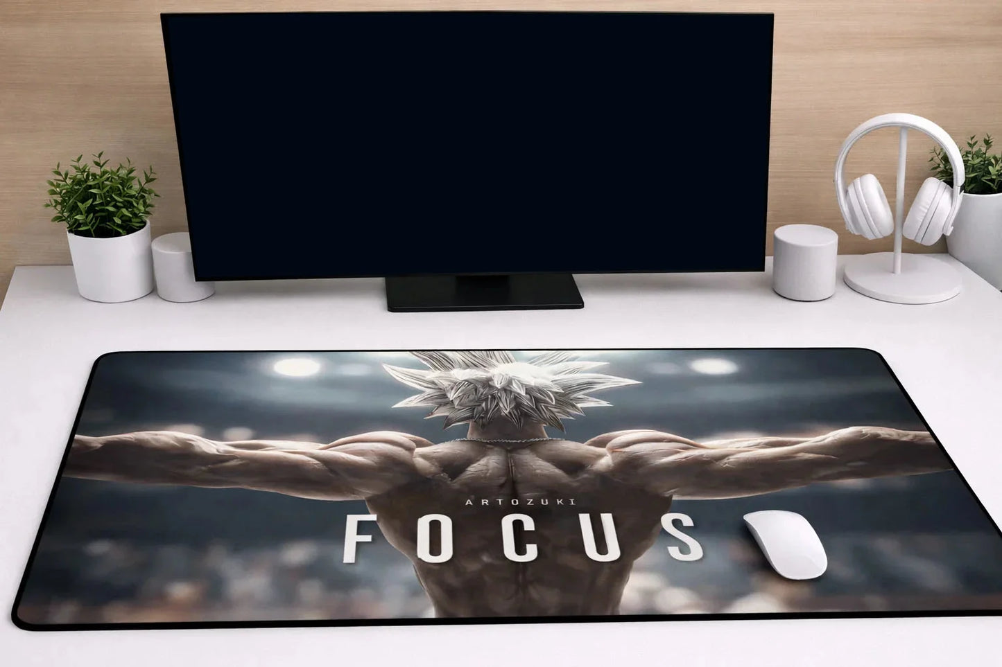 Dragon Ball "Ultra Instinct Focus" XXL Gaming Mousepad – 24" x 12" Aesthetic Gym Motivation Desk Mat - Poketcg.in