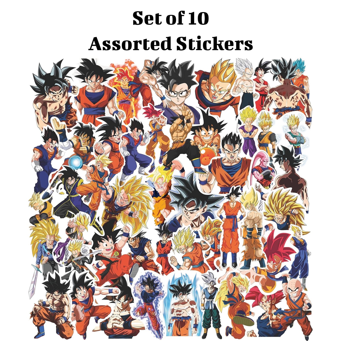 Dragon Ball Z Stickers Pack of 10 Assorted Anime Stickers | PokeTCG