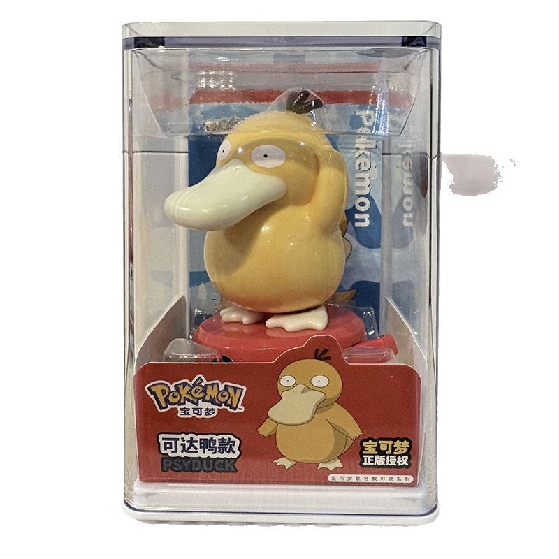 Original Pokemon Anime Action Figure Blind Box 6pcs/set Adorable Doll With Acrylic Display Case Pikachu Psyduck Dragonite Gengar