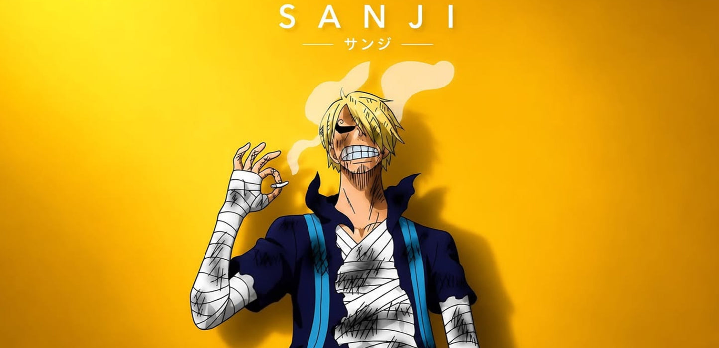 One Piece Sanji Anime Warrior Gaming Mouse Pad Fire Energy Design