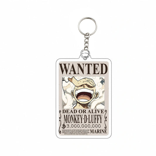 One Piece Wanted Poster Acrylic Keychain – Anime Pirate Bounty Keyring