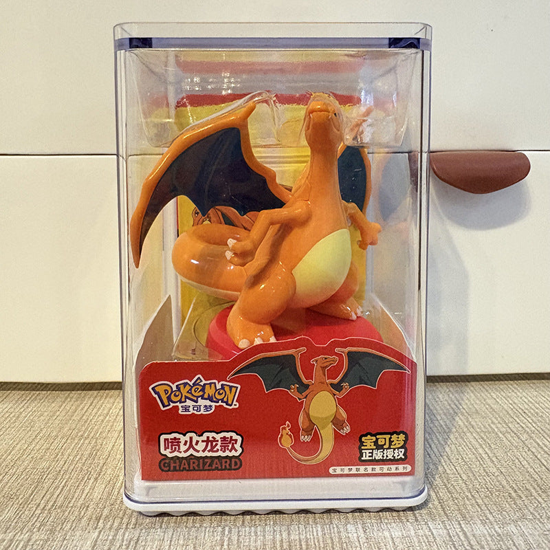 Original Pokemon Anime Action Figure Blind Box 6pcs/set Adorable Doll With Acrylic Display Case Pikachu Psyduck Dragonite Gengar