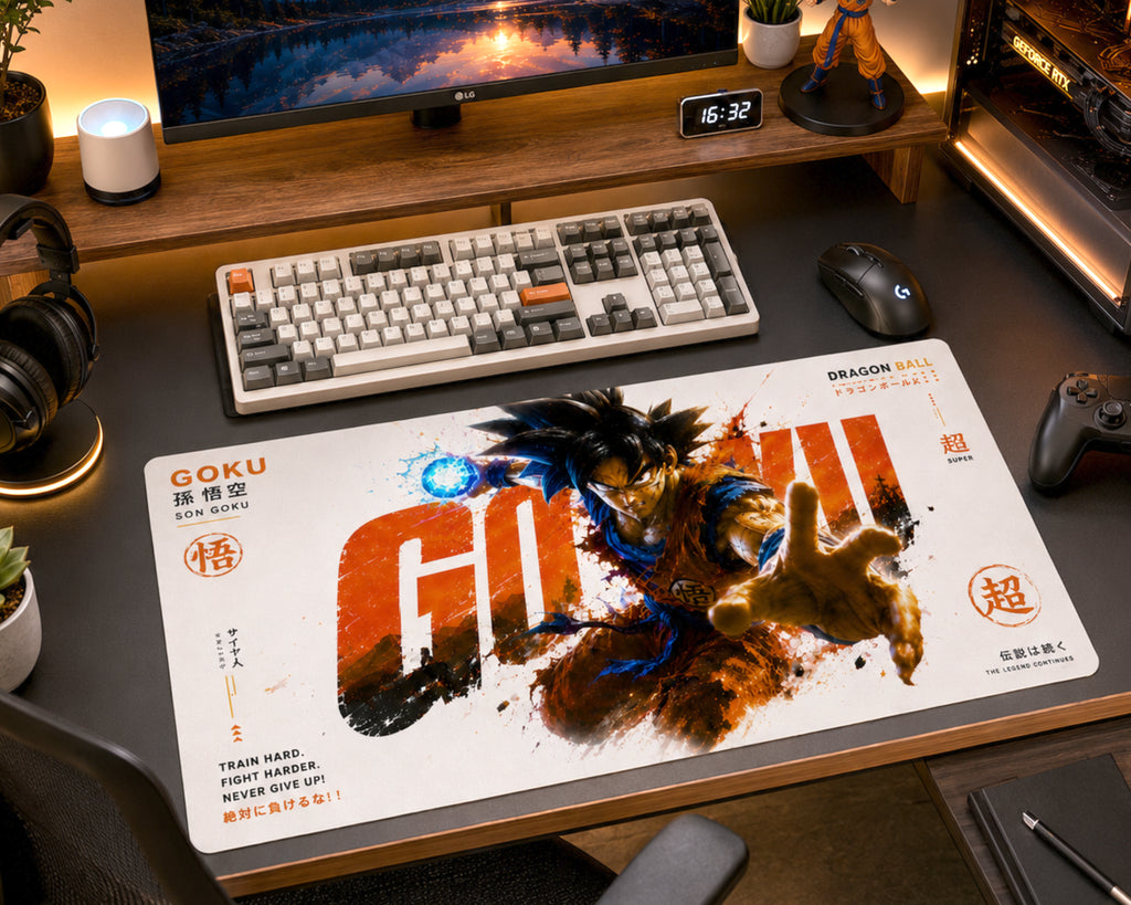 Dragon Ball Goku Super Saiyan Energy Gaming Mouse Pad Anime Warrior Design