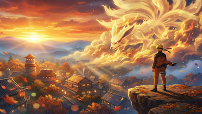 Naruto Kurama Sunset Village Gaming Mouse Pad Anime Energy Design