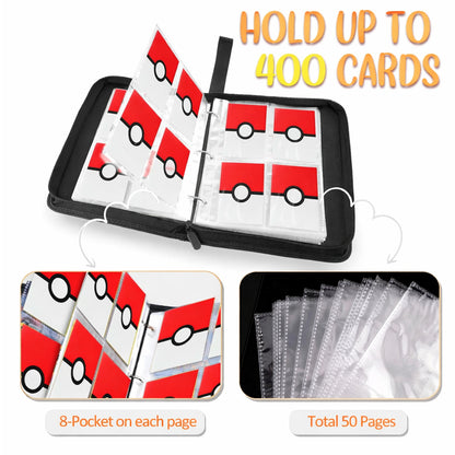 Premium 400 Card Binder Album – 4 Pocket Zipper Case