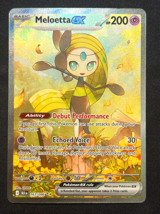 2025 Pokémon Black Bolt SIR Meloetta EX 167/086 – NM Condition