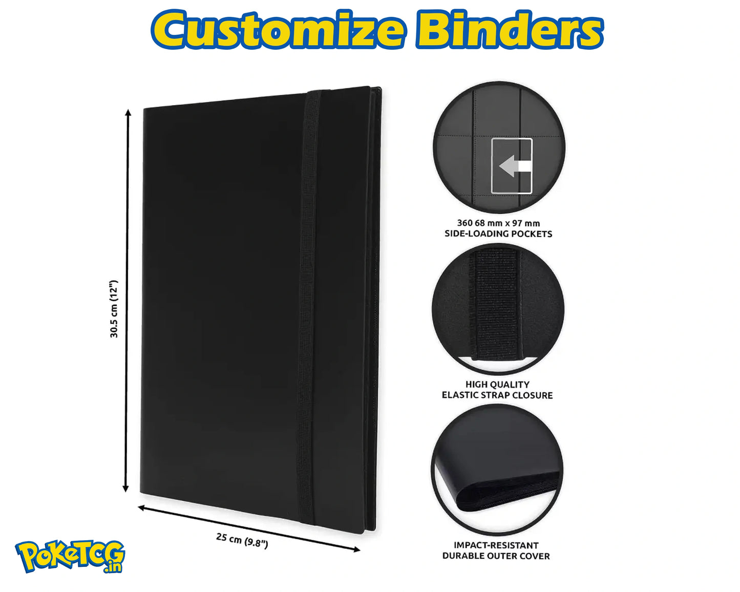 Custom 9 Pocket Trading Card Binder – Personalized Multi-Color Album with Strap