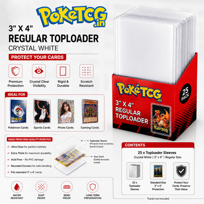 3" x 4" Premium Card Top Loader (35PT) – Hard Plastic Trading Card Protector (Single Piece)