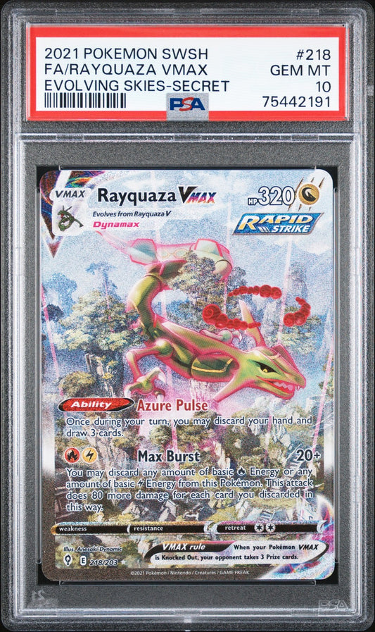 PSA 10 Fa/Rayquaza Vmax 2021 Pokemon Sword & Shield Evolving Skies #218  (English Version)