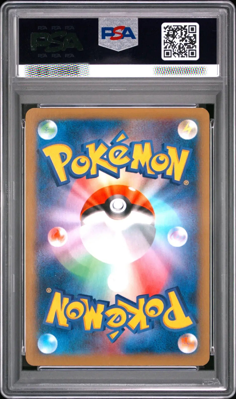 Pokémon trading card in a PSA holder with a visible QR code.