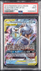 Pokémon trading card featuring Blastoise & Piplup GX with PSA grading information.