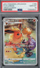 Pokémon trading card featuring Flareon and a child, with a PSA grading label on top.