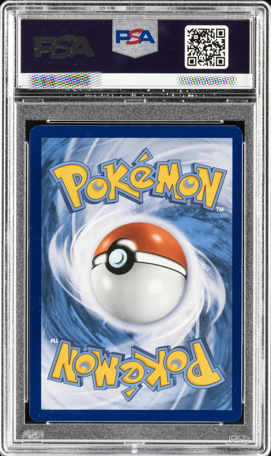Pokémon trading card in a protective case with FSA certification