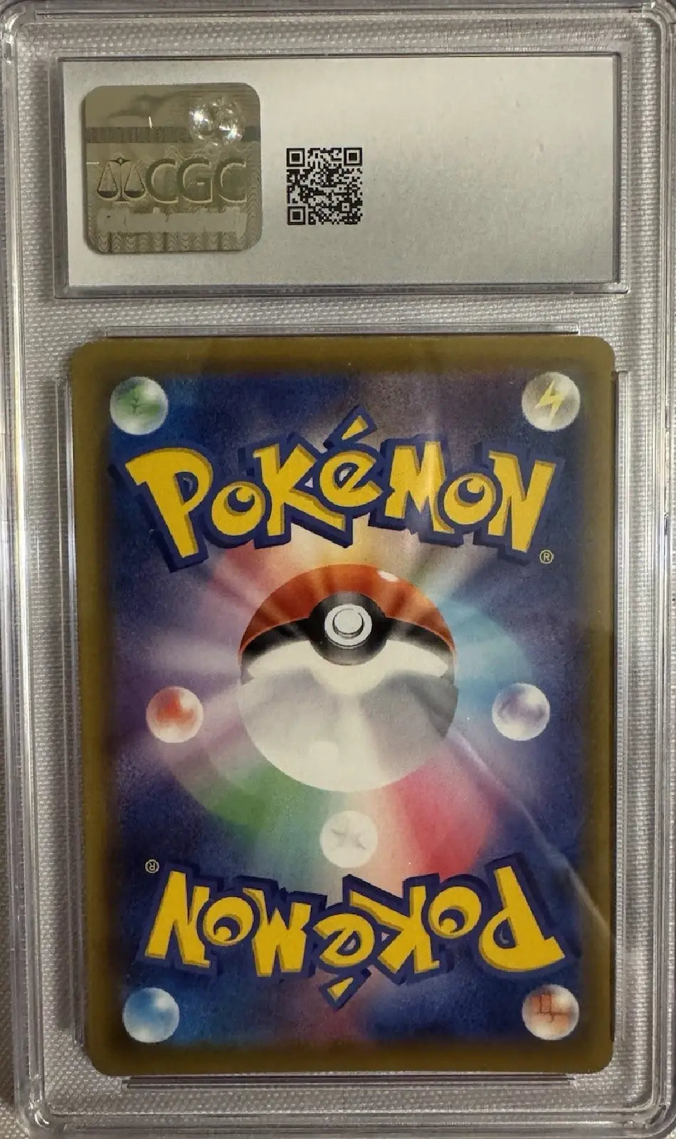 Pokémon trading card in a protective case with a CGC logo