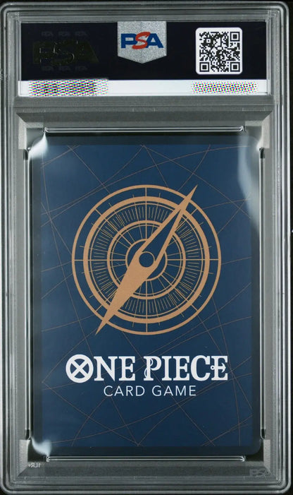 One Piece Card Game packaging with a compass design and PSA logo.