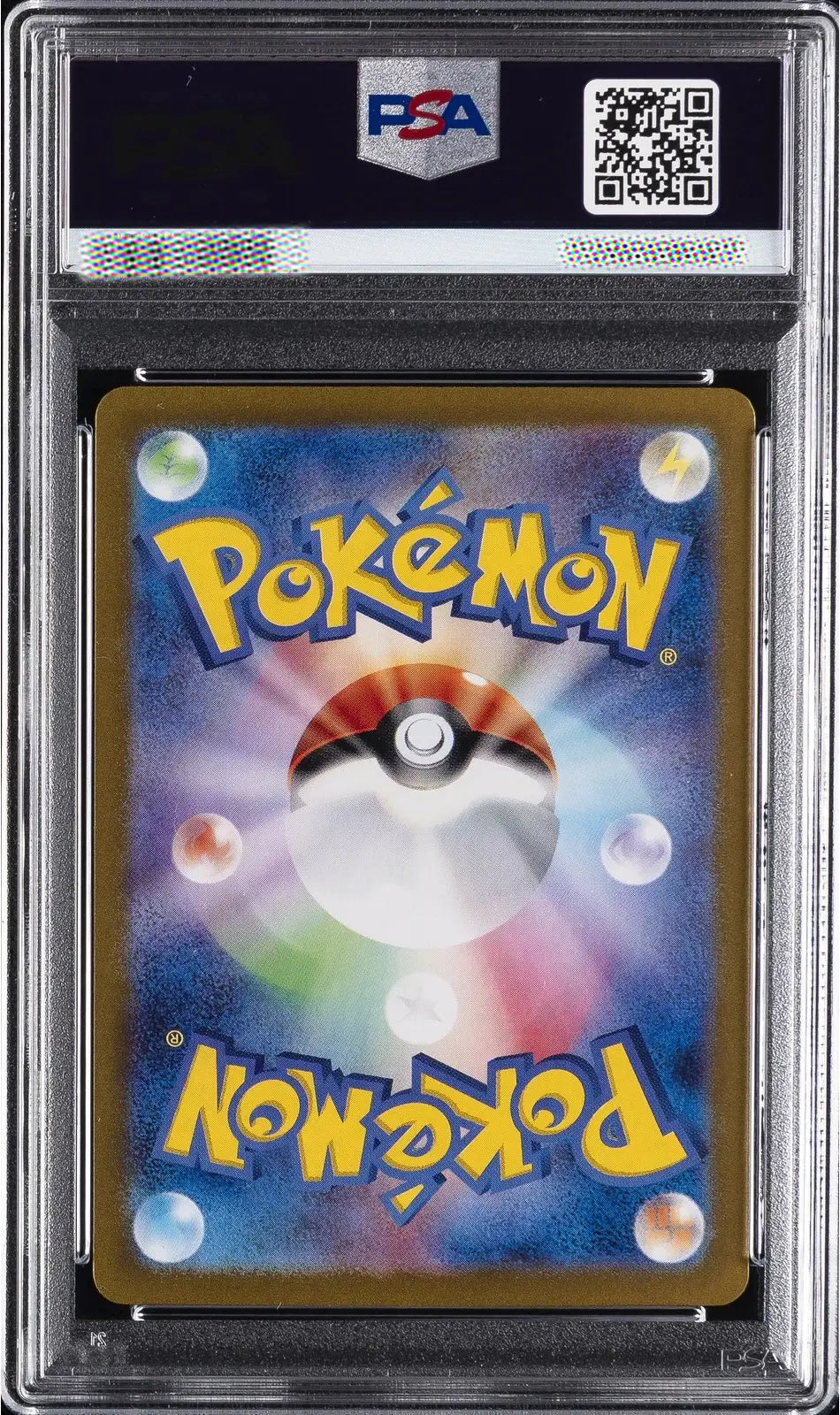 Pokémon trading card in a PSA protective case with logo