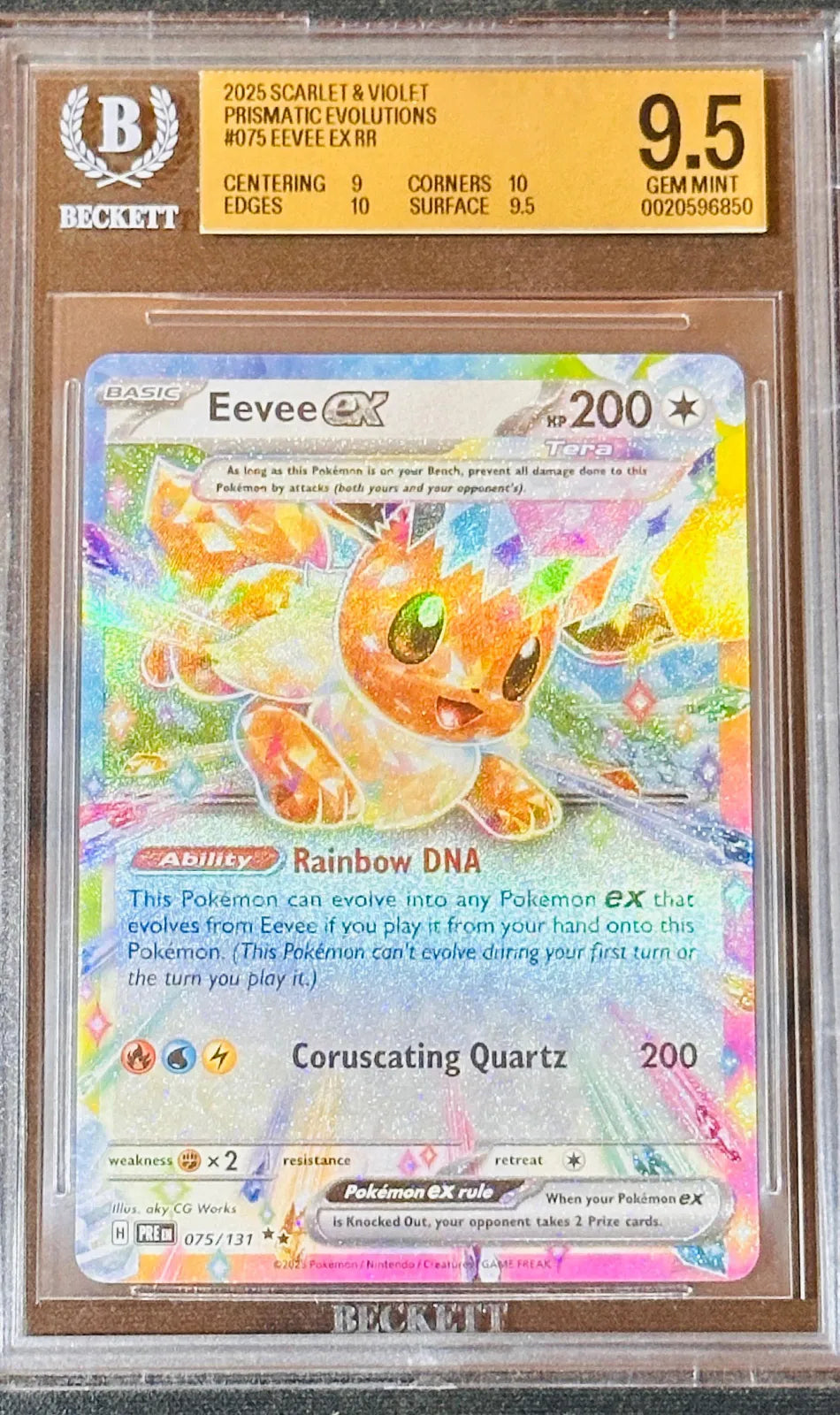 Eevee ex 075/131 Prismatic Evolutions BGS 9.5 Gem Mint Pokémon Card