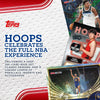 Topps Hoops basketball trading card set packaging with various cards and branding.