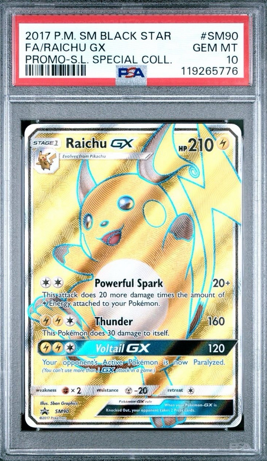 Black Star Promo Shining Legends Special Coll. # SM90 Full Art Raichu GX PSA 10  (English Version)