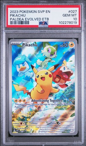 PSA 10 Pikachu #027 Pokémon 2023 Black Star Promo SV02: Paldea Evolved ETB  (English Version)