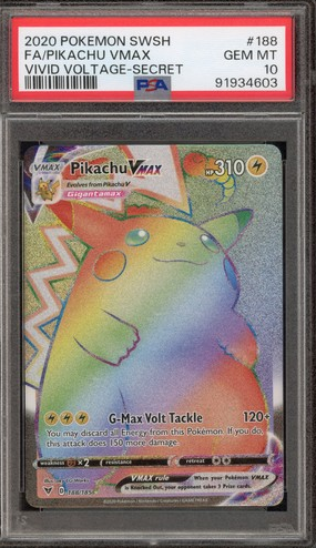 Pokemon Pikachu VMAX Vivid Voltage Secret Rare Full Art #188 PSA 10 Gem Mint  (English Version)