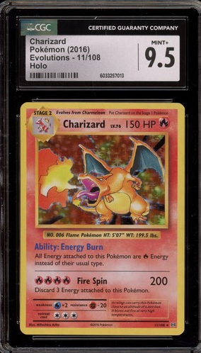 Pokemon Charizard XY Evolutions Holo Rare #11 CGC 9.5  (English Version)