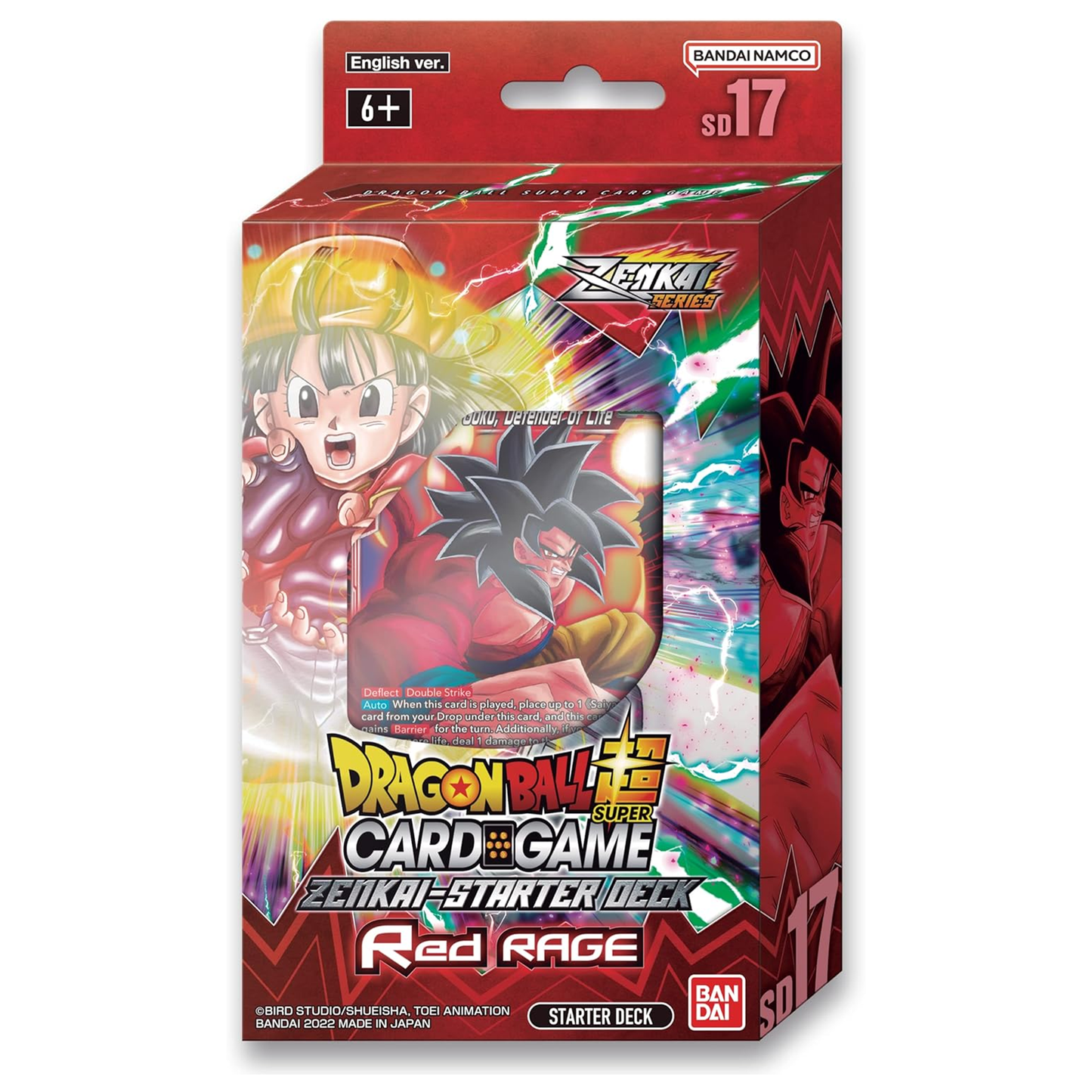 BANDAI | Dragon Ball Super CG: Zenkai Series Starter Deck (SD17) - Red Rage | Card Game | Ages 6+ | 1 Player