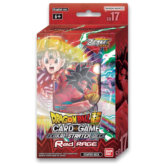 BANDAI | Dragon Ball Super CG: Zenkai Series Starter Deck (SD17) - Red Rage | Card Game | Ages 6+ | 1 Player