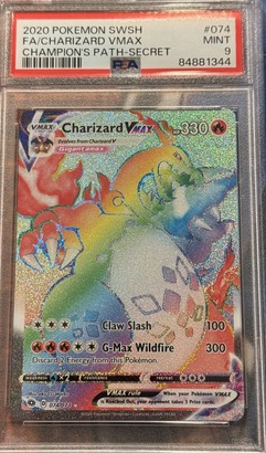 Pokemon Charizard VMAX - Rainbow Rare - Champion's Path #74 2020 - PSA 9  (English Version)