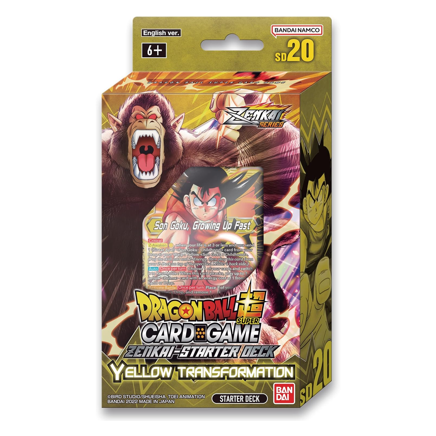 BANDAI | Dragon Ball Super CG: Zenkai Series Starter Deck (SD20) - Yellow Transformation | Card Game | Ages 6+ | 1 Player