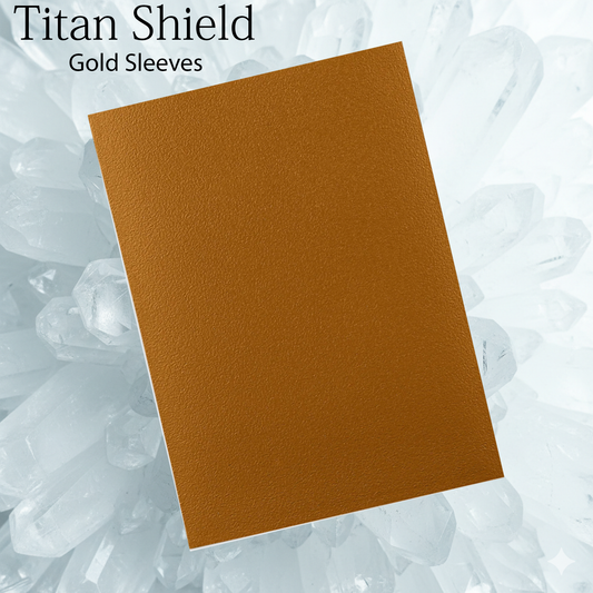 TitanShield Premium 1 Gold Sleeves Compatible with MTG Magic The Gathering, Lorcana, Board Games and Trading Cards 2.5" x 3.5" 66x91mm