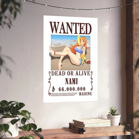 One Piece Nami Wanted Poster Dead or Alive Anime Wall Art Pirate Print Vintage Decor - PokeTCG
