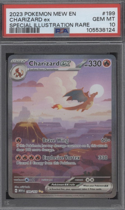PSA 10 Charizard ex 199/165 Sv: Scarlet & Violet 151 HoloPSA 10 Charizard ex 199/165 Sv: Scarlet & Violet 151 Holo  (English Version)