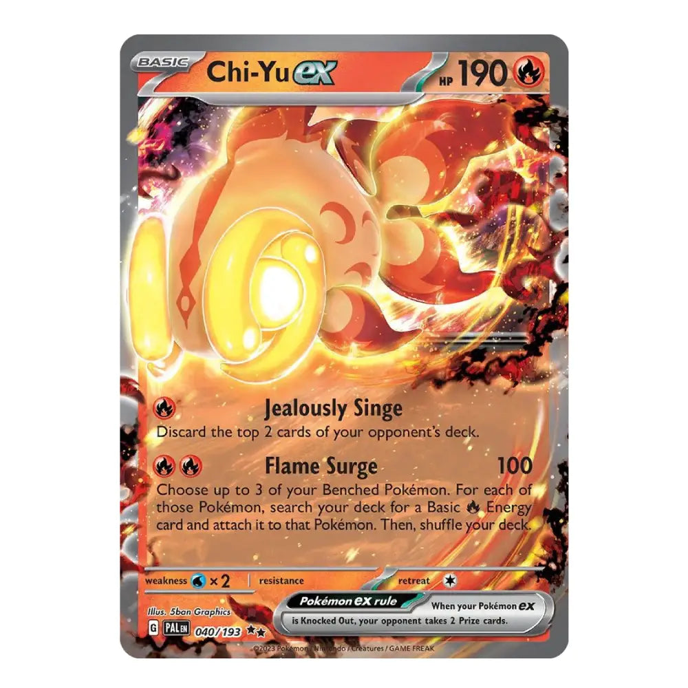 Chi-Yu ex RR 040/193 Paldea Evolved Pokémon Card