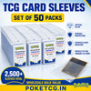 Ultra Clear Card Sleeves – 50+ Standard Size Protectors (Set of 50)