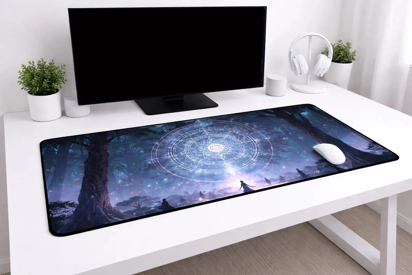 Aesthetic "Mystic Ritual" XXL Gaming Mousepad – 24" x 12" Enchanted Forest Desk Mat - Poketcg.in