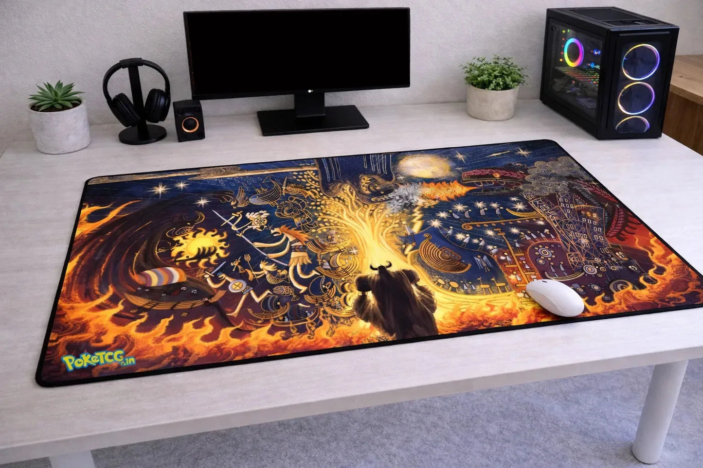 One Piece "Mythology of Elbaph" XXL Gaming Mousepad – 24" x 12" Ancient Lore Desk Mat- Poketcg.in