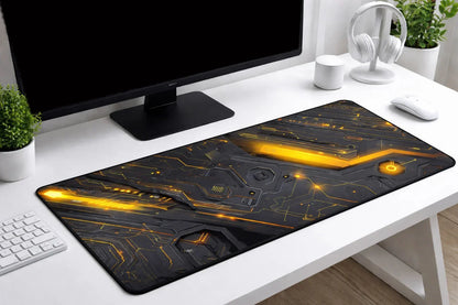 Cyberpunk "Circuit Overdrive" XXL Gaming Mousepad – 24" x 12" Aesthetic Desk Mat - Poketcg.in