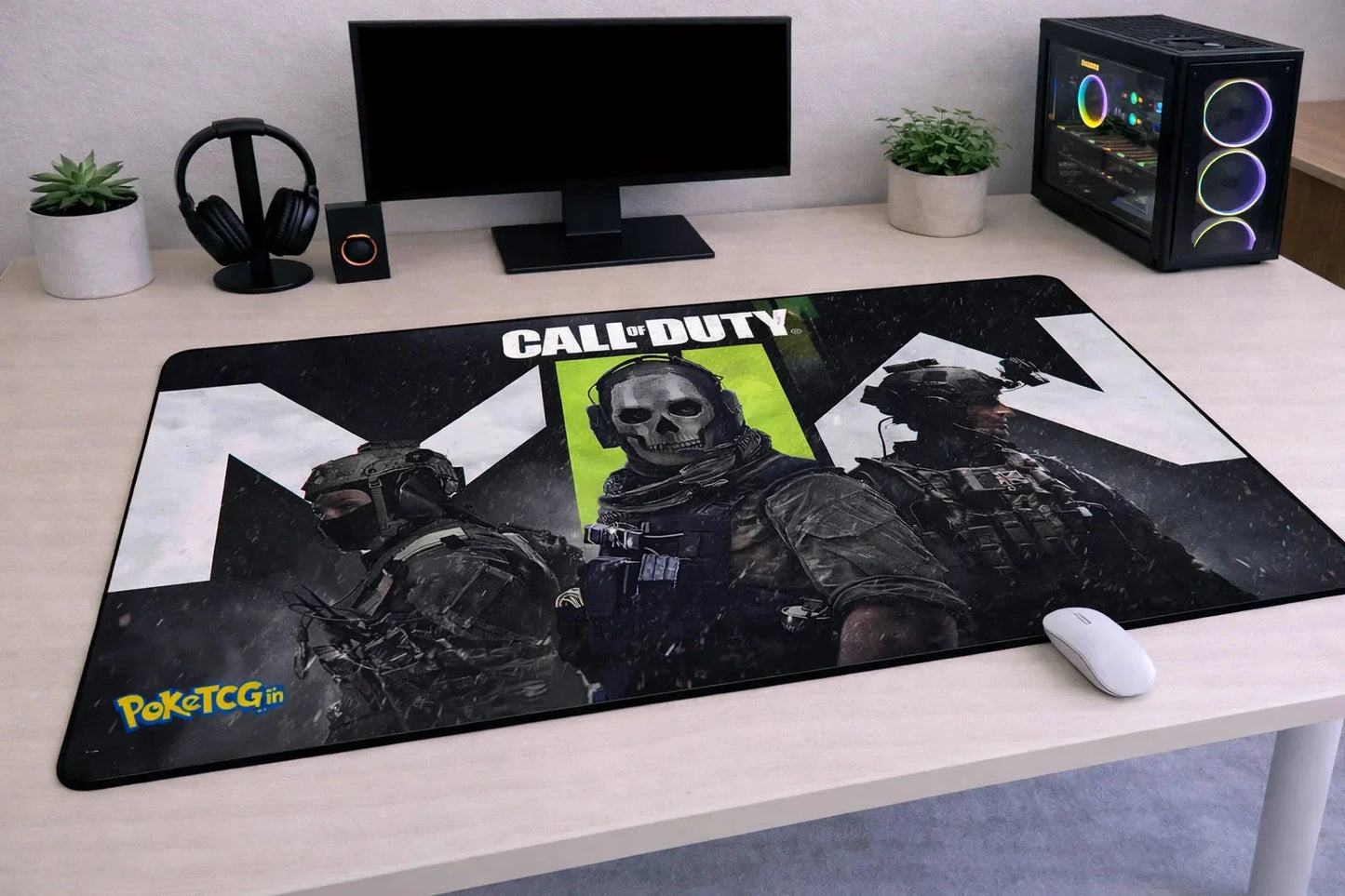 Call of Duty: Modern Warfare "Ghost & Task Force 141" XXL Gaming Mousepad – 24" x 12" Tactical Desk Mat- Poketcg.in