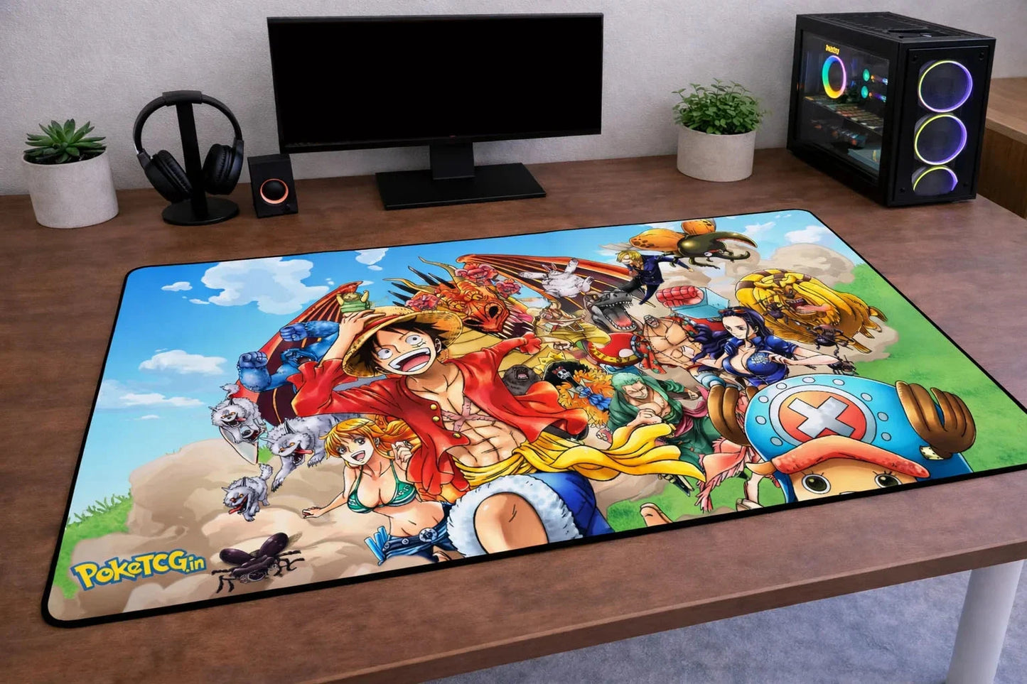 One Piece "Straw Hat Adventure" XXL Gaming Mousepad – 24" x 12" Aesthetic Desk Mat- Poketcg.in