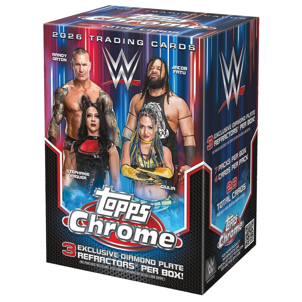 WWE 2026 Topps Chrome – Ultimate Blaster Box Collection (28 Cards)