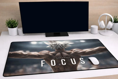 Dragon Ball "Ultra Instinct Focus" XXL Gaming Mousepad – 24" x 12" Aesthetic Gym Motivation Desk Mat - Poketcg.in