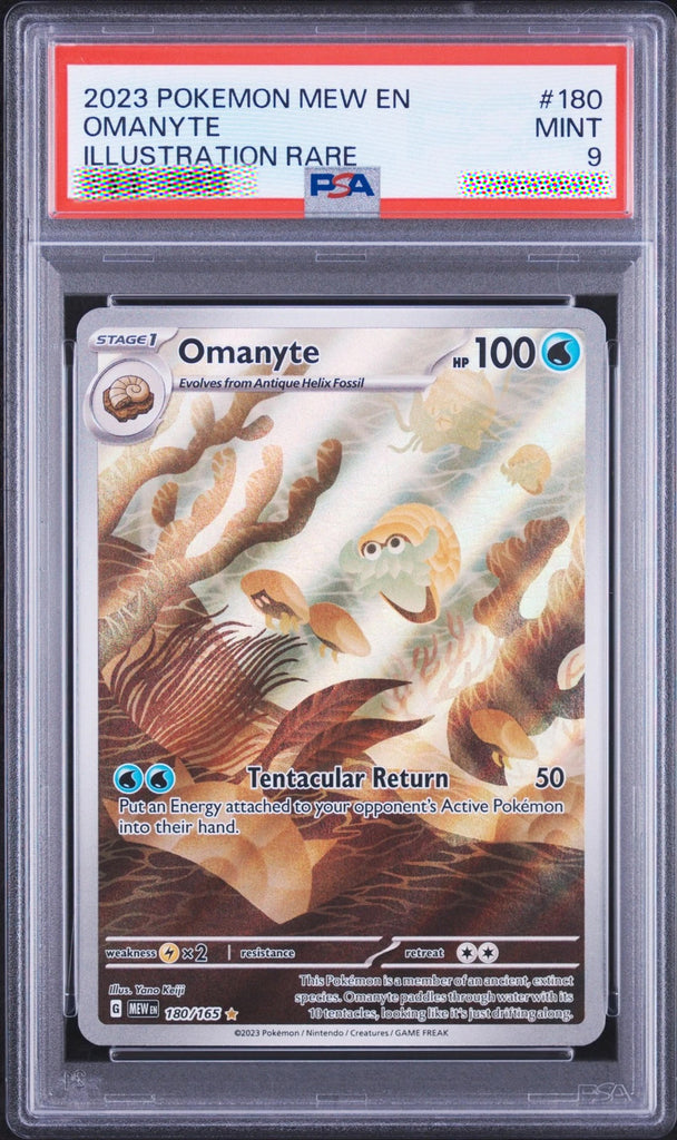PSA 9 Omanyte 180/165 Illustration Rare Pokémon 151 Card 2023
