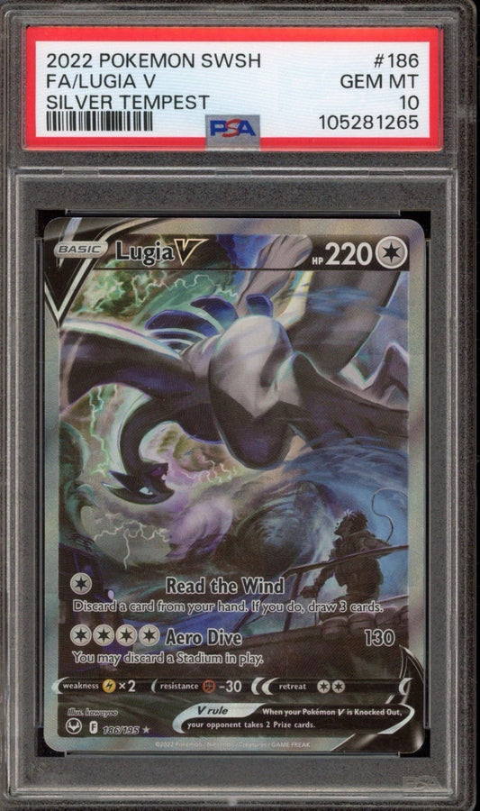 Lugia v Alternate Full Art Holo Card 186/195 Silver Tempest  (English Version)